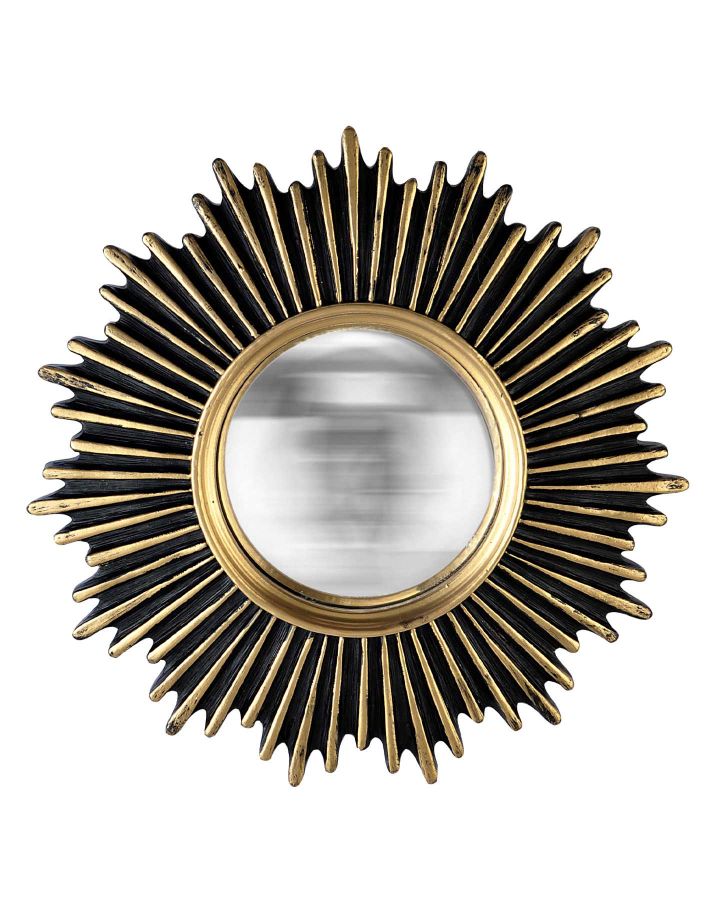 Miroir Ines Soleil Noir/Dore 20Cm H19S0140Bg