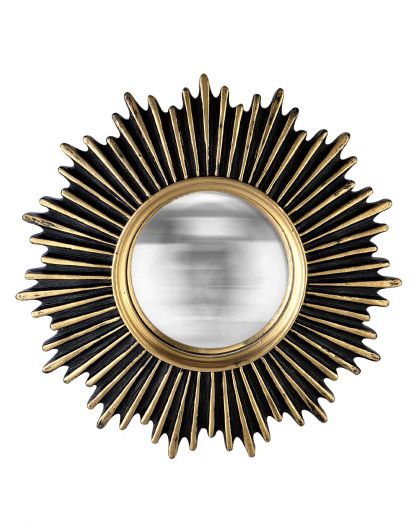 Miroir Ines Soleil Noir/Dore 20Cm H19S0140Bg