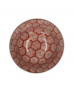  Lilirose Bol Modèle Hexagone Porcelaine Ø15 X H7 Cm Rouge