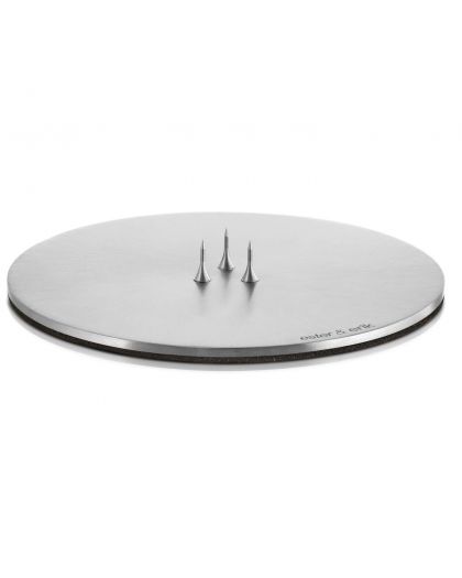 Candle Plates, Silver Matt