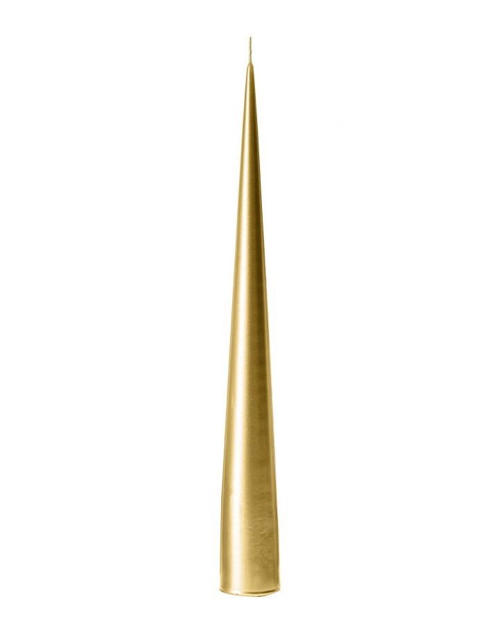 Cone Candles,34 Cm, 90 Gold Metallic