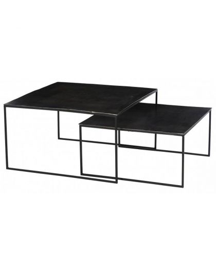 Tables Basses Ibiza Gigognes Anthracite S/2 80x80xH46cm