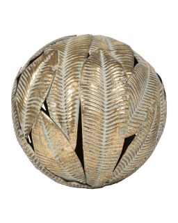 Boule Decorative Striee Belisama GrisetDore Ø13,5Cm Fer