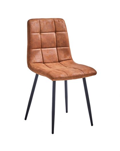 Chaise Manta Simili cuir Marron 45x50xH88cm