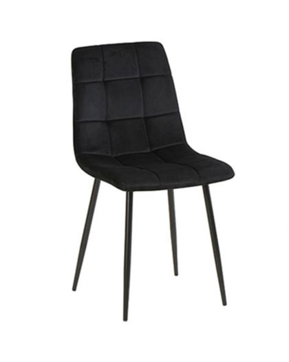 Chaise Manta Velours Noire 45x50xH88cm