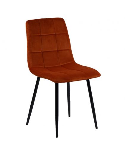 Chaise Manta Velours Orange Brûlé 45x50xH88cm