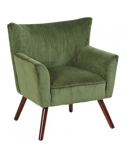 Fauteuil Wayne Velours Côtelé Kaki 70x66xH77cm