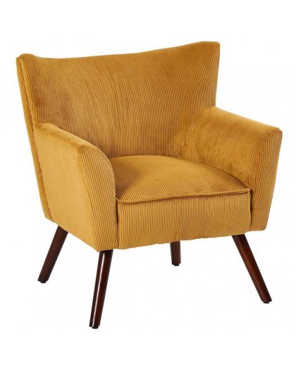 Fauteuil Wayne Velours Côtelé Moutarde 70x66xH77cm