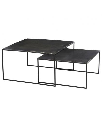 Tables Basses Ibiza Gigognes Anthracite S/2 80x80xH46cm