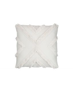 Coussin Croix Carre Polyester Blanc (43X43X14Cm)