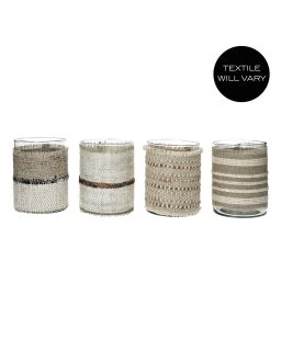  Ôray Photophore Verre / Tissues Recyclées Ø10 X H 13,5Cm Mix De Naturelles