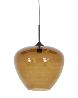 Suspension Ø40 X 34Cm Mayson Noir+Verre Brun