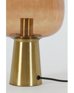 Lampe De Table Ø22X40 Cm Maysony Bronze+Verre Brun