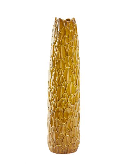 Vase Ø18,5X73 Cm Toine Céramique Ocre Jaune