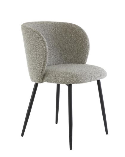 Chaise Elyna Bouclé Gris BrunetNoir Mat 56 X 55 X 79Cm