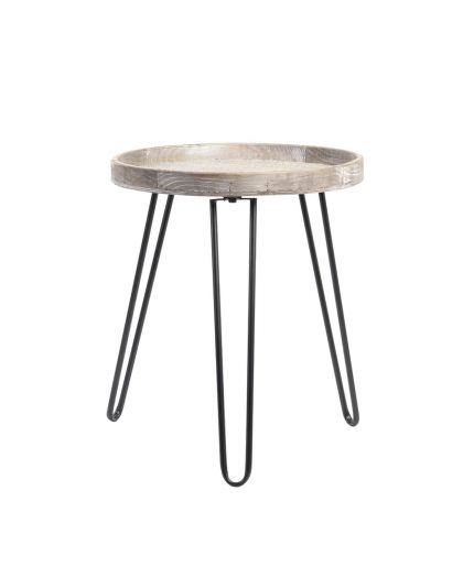 Table D'Appoint Kenzie Bois Brun Clair Ø50 X 60Cm