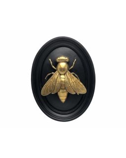 Deco Murale Abeille Noir Dore 21 X 27,5Cm