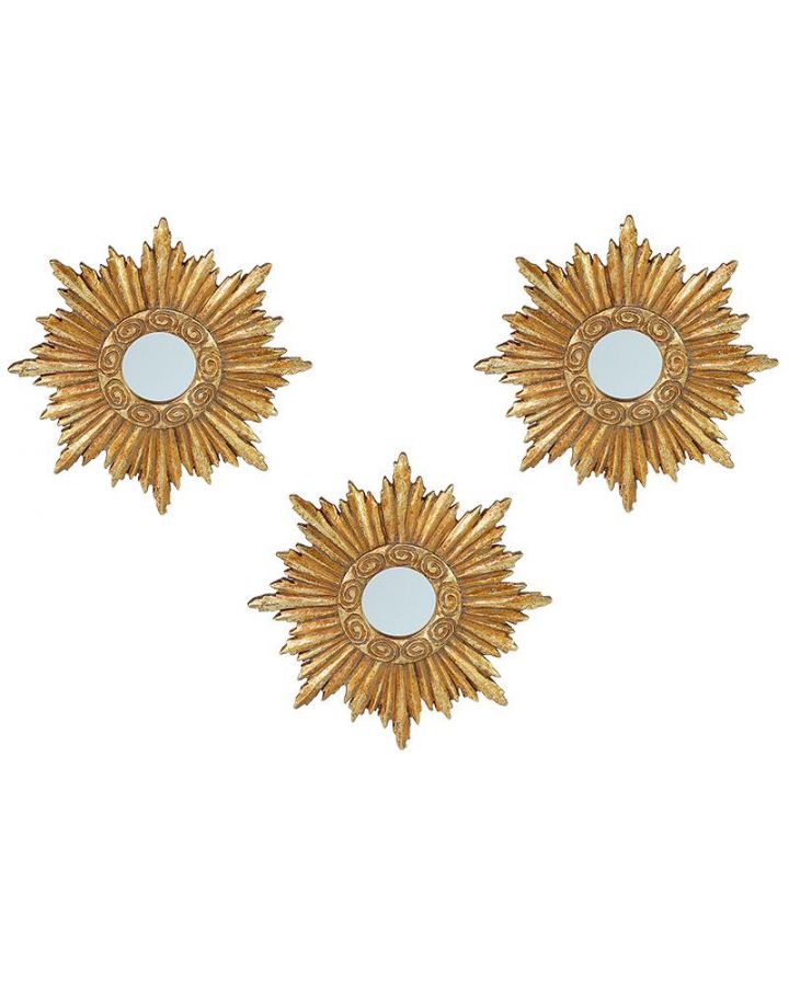 Lot 3 Miroirs Mini Soleil Ø14,5Cm Exterieur