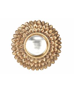 Miroir Convexe Petales Dore 20Cm