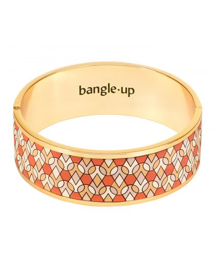 Bracelet, A Fermoir En Laiton Doré Imprimé Laqué Fauve Largeur 2Cm