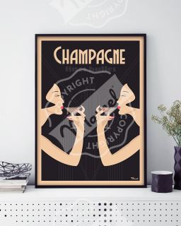 Affiche, CHAMPAGNE Fines Bulles Taille 30 x 40Cm