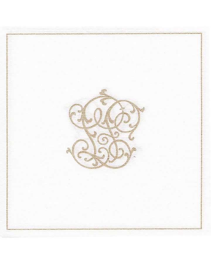 Serviette, Monogramme Or Petit Modèle