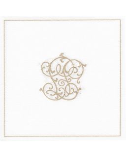 Serviette, Monogramme Or Petit Modèle