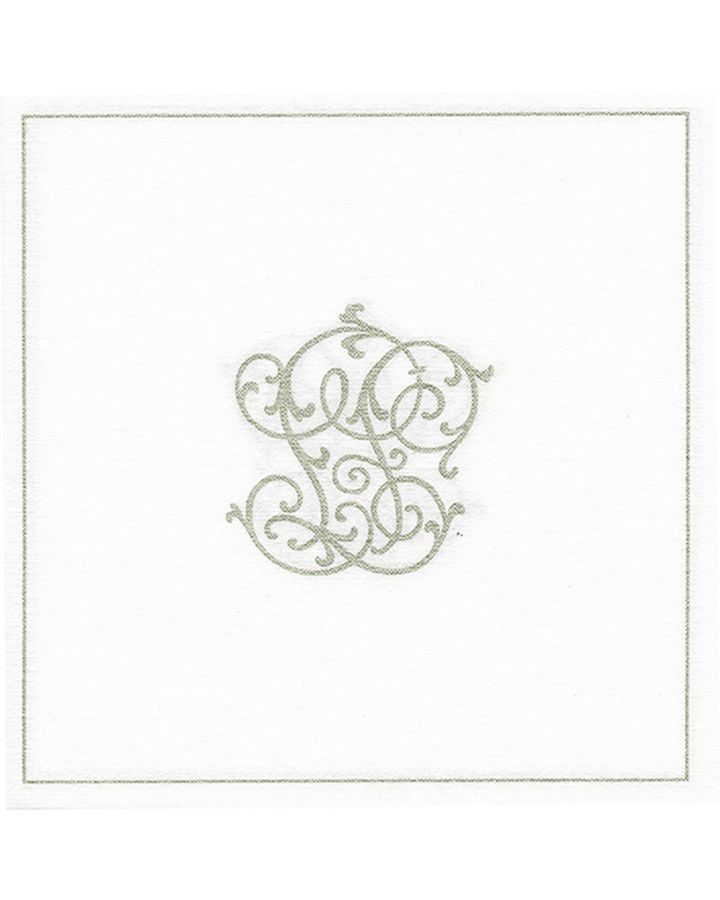 Serviette, Monogramme Argent Petit Modèle