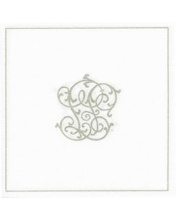 Serviette, Monogramme Argent Petit Modèle