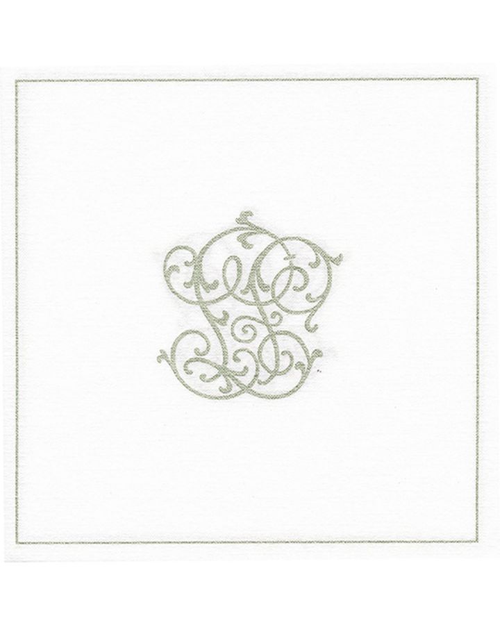 Serviette, Monogramme Argent Grand Modèle