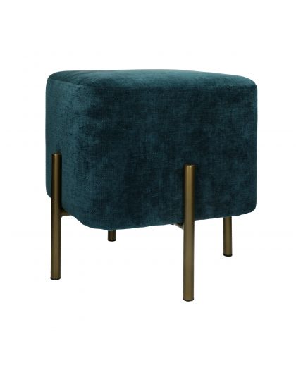 Pouf Kika Velours Bleu Petrole 38X38