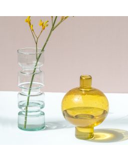 Vase Recyclé verre Ambre Vert Ø15,5 X 20Cm