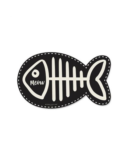 Tapis Gamelle Chat Noir 29,7 X 49Cm