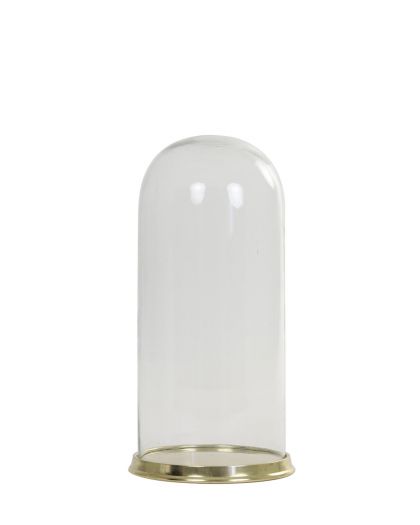 Cloche Ø16X35 Cm Harang Verre Clair+Or