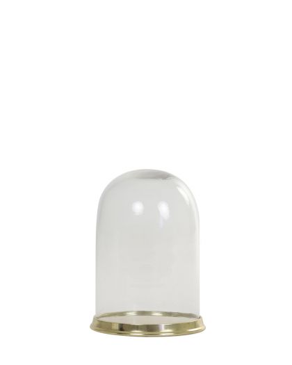Cloche Ø16X22 Cm Harang Verre Clair+Or