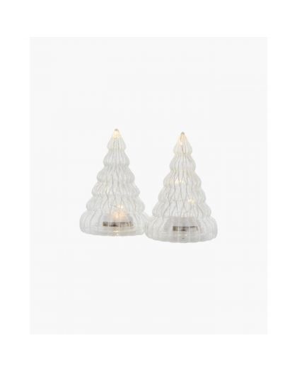 Lucy Tree 2 Pièces Set H9 Cm, Clear/Blanc