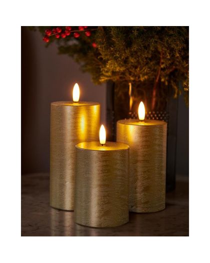 Sille 3 Pièces Set, Ø7,5X10/12,5/15 Cm, Or