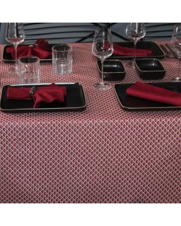 Nappe Plastifie Eventails Bordeaux 300X150 Cm