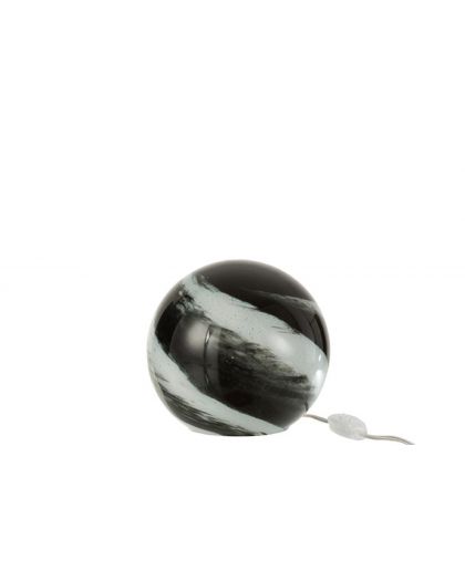 Lampe Dany Rond Verre Blanc/Noir Small (20X18X4,76Cm)