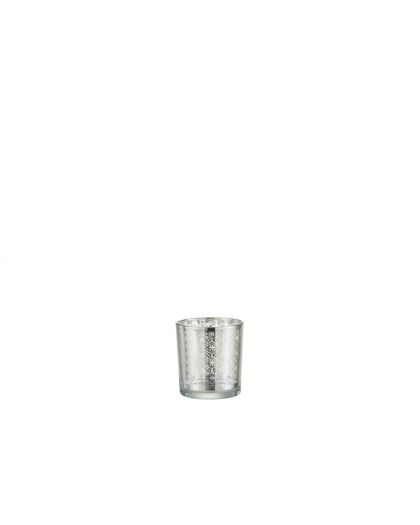 Photophore Oriental Verre Argent (7,3X8X7,74Cm)