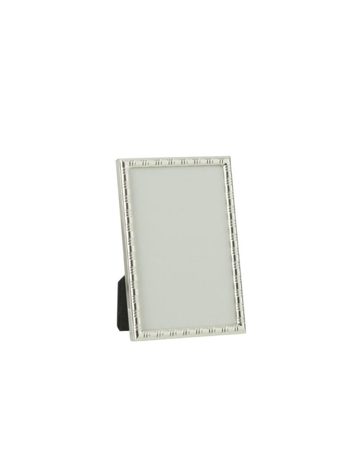 Cadre Photo Bord Lignes Arrondies 15X20 Metal Argent Taille L (16X21X24,5Cm)