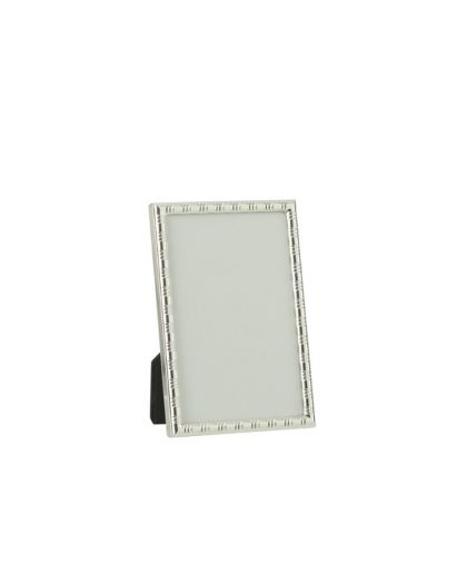 Cadre Photo Bord Lignes Arrondies 15X20 Metal Argent Taille L (16X21X24,5Cm)