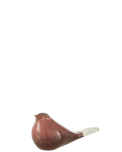 Oiseau Verre Rose/Brun Taille L(22X8X10Cm)