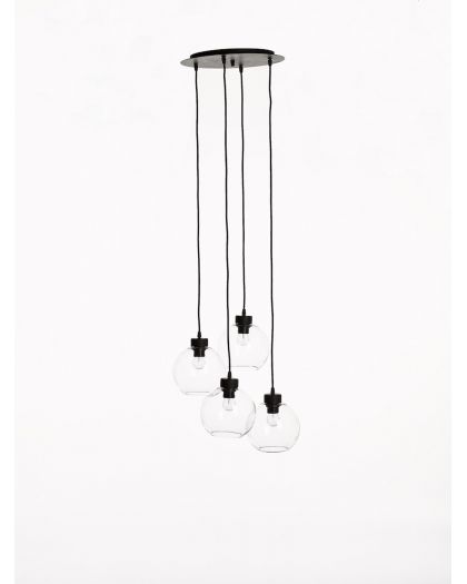 Systeme Electrique Base Ronde 4 Lampes Black