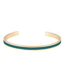 Jonc Ouvert Ajustable En Laiton Doré Laqué, Bangle, Couleur Bleu Parma