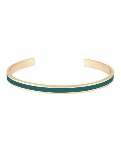 Jonc Ouvert Ajustable En Laiton Doré Laqué, Bangle, Couleur Bleu Parma