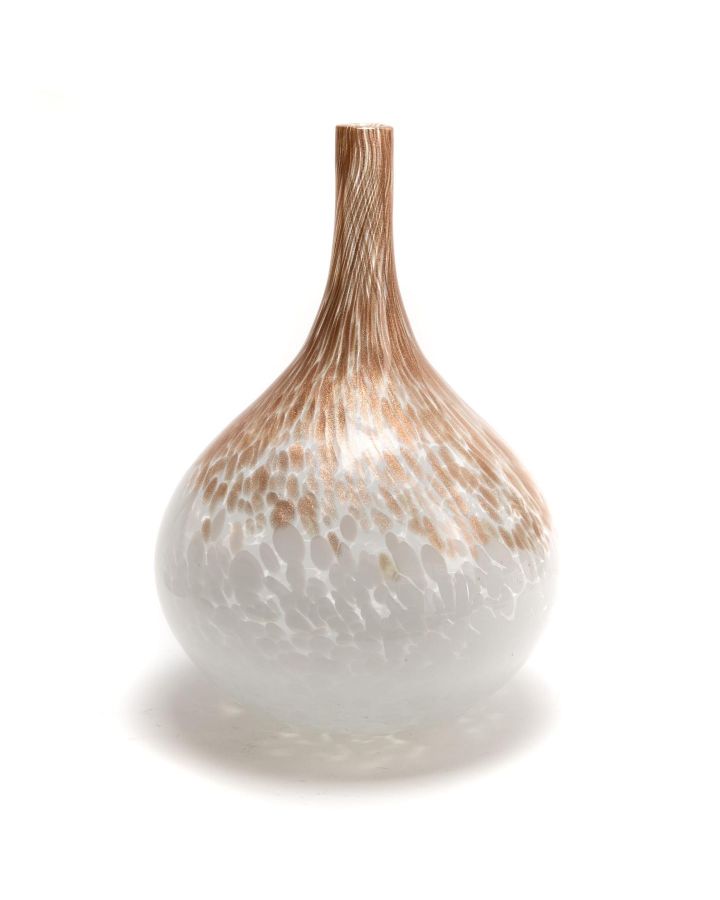 Vase Bouteille Comete H36 Ø23 Cm Blanc Glass
