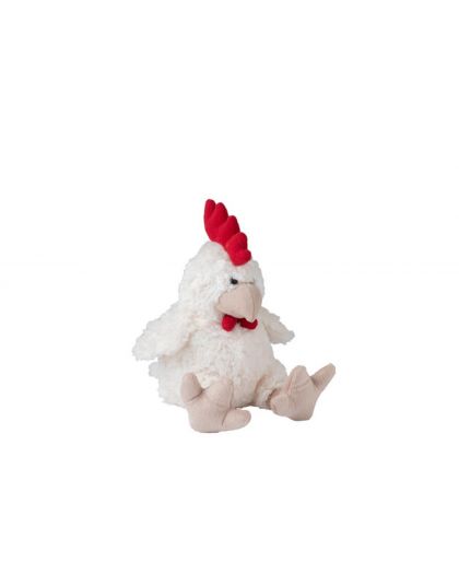 Poule Peluche Beige/Rouge M (20X30X20Cm)
