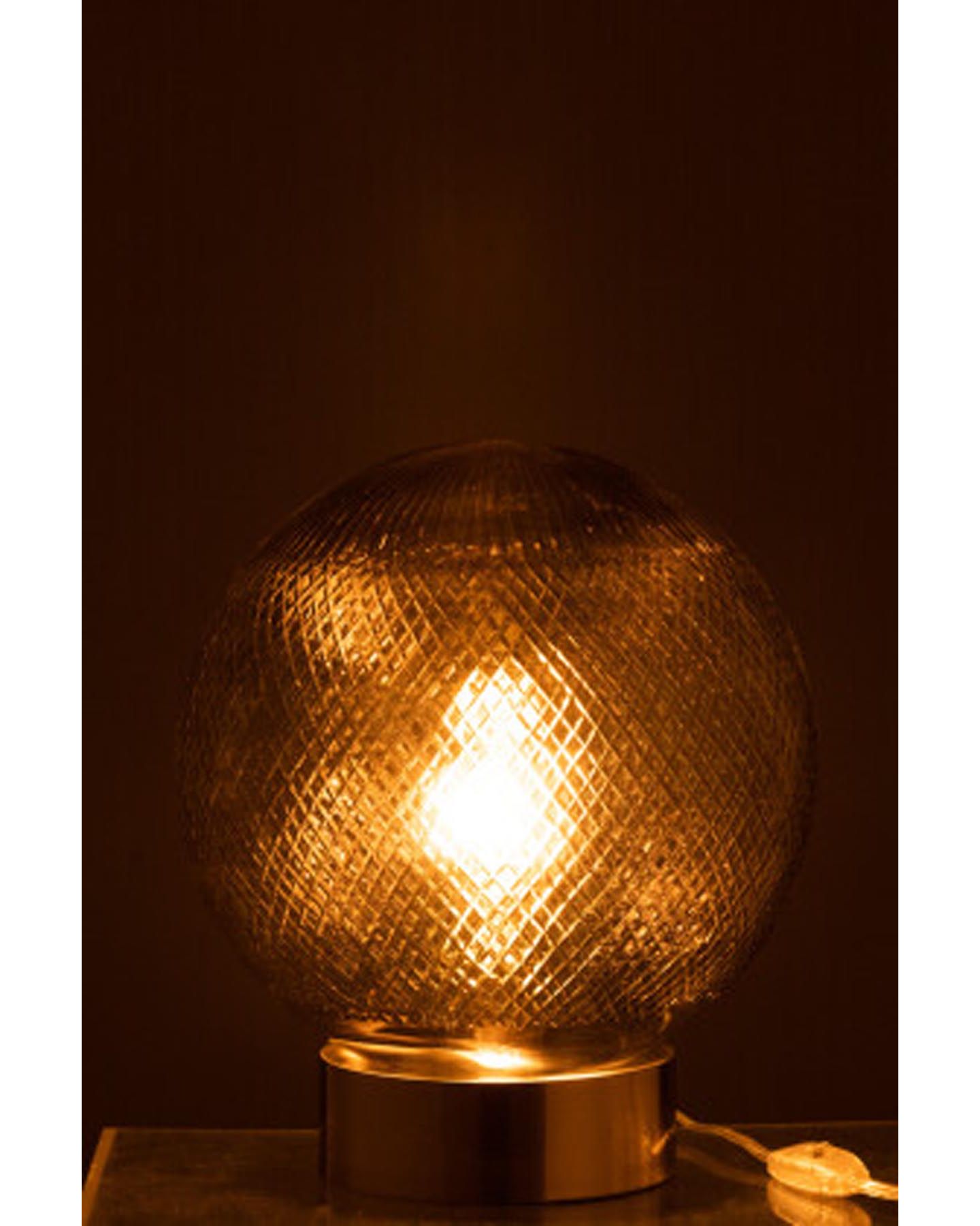 Lampe Boule Verre Argent