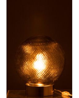 Lampe Boule Verre Argent (25X25X27Cm)